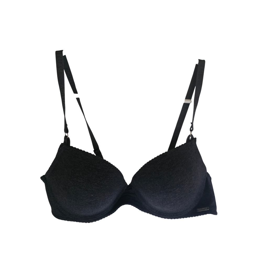 Nautica Intimates Gray Heathered T-Shirt Bra Underwire Logo Straps 36C
Padded